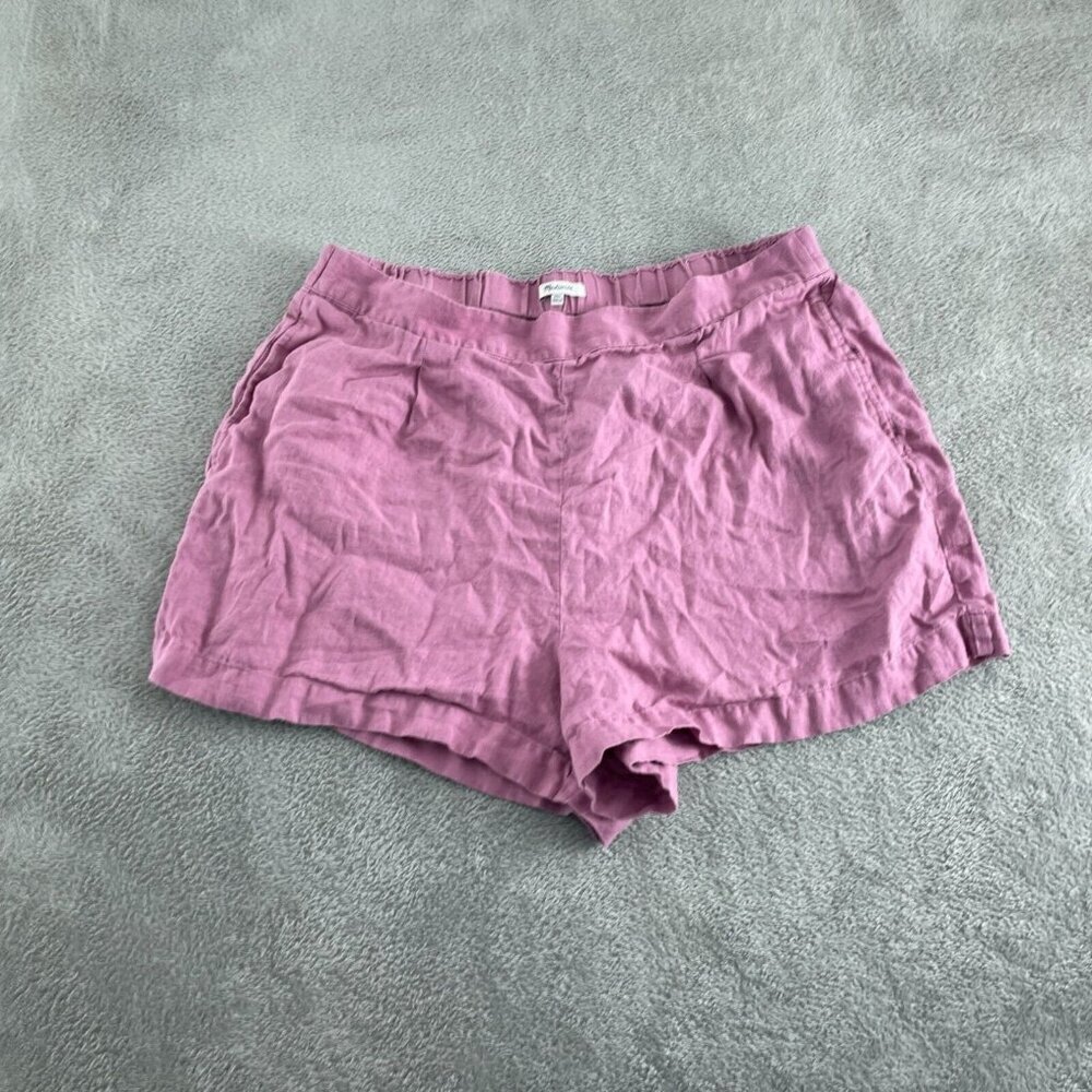 Madewell Womens XXL Pink Linen Shorts With Pockets 3021